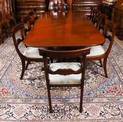 Antique George III Regency Dining Table Circa 1820 with 10 Barback Dining Chairs