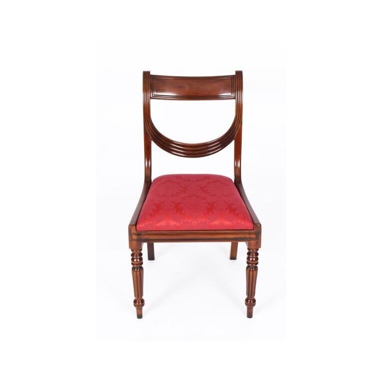Antique George III Regency Dining Table Circa 1820 with 10 Dining Chairs For Sale 11