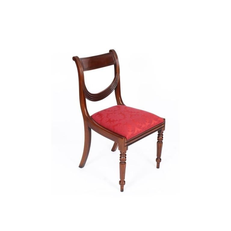 Antique George III Regency Dining Table Circa 1820 with 10 Dining Chairs For Sale 12