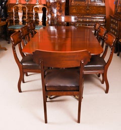 Antique George III Regency Period Dining Table & 8 Chairs 19th Century