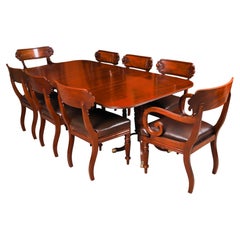 Antique George III Regency Period Dining Table & 8 Chairs 19th Century