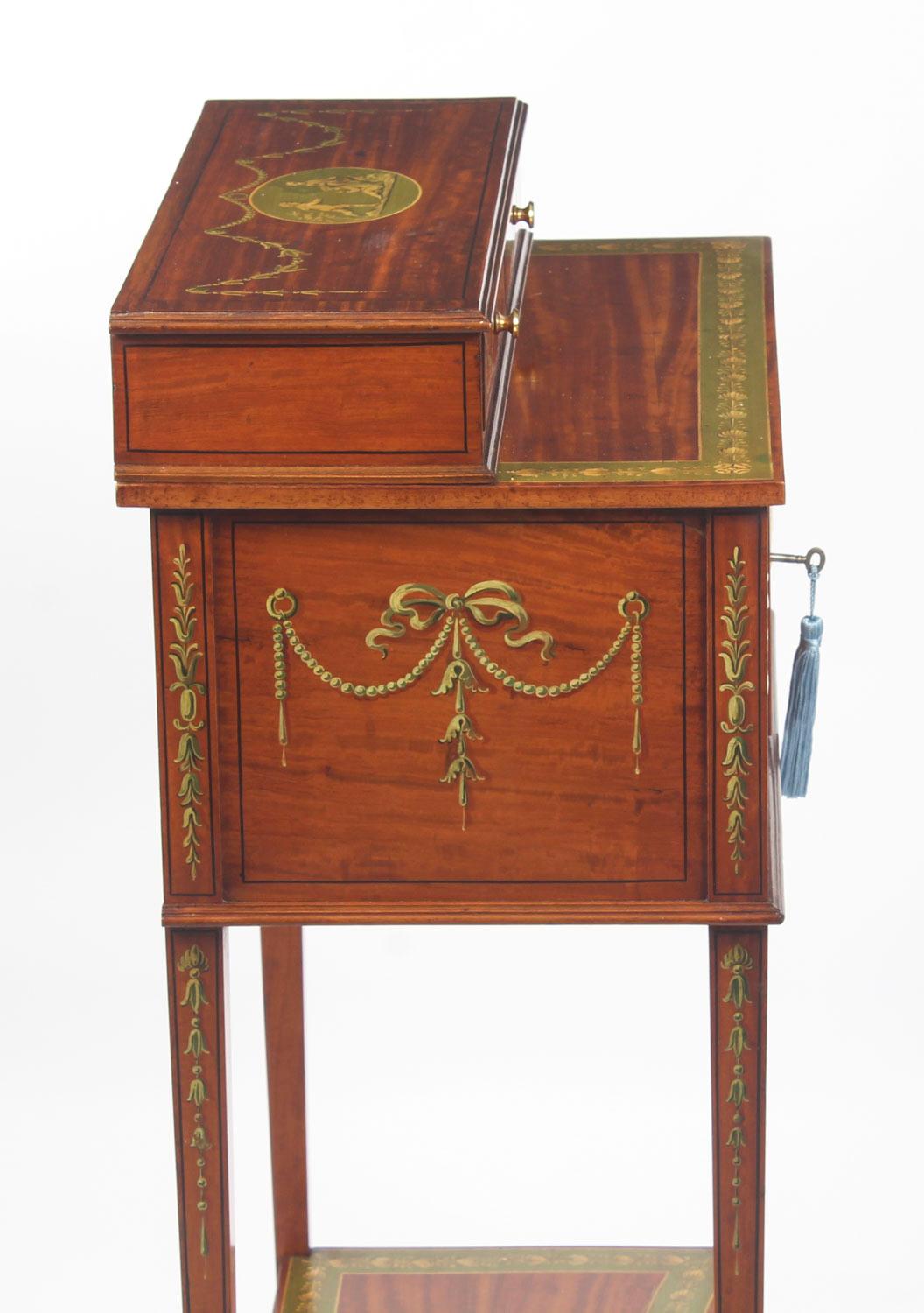 Antique George III Satinwood Cabinet Cheveret Wedgewood Plaques, 19th Century 8