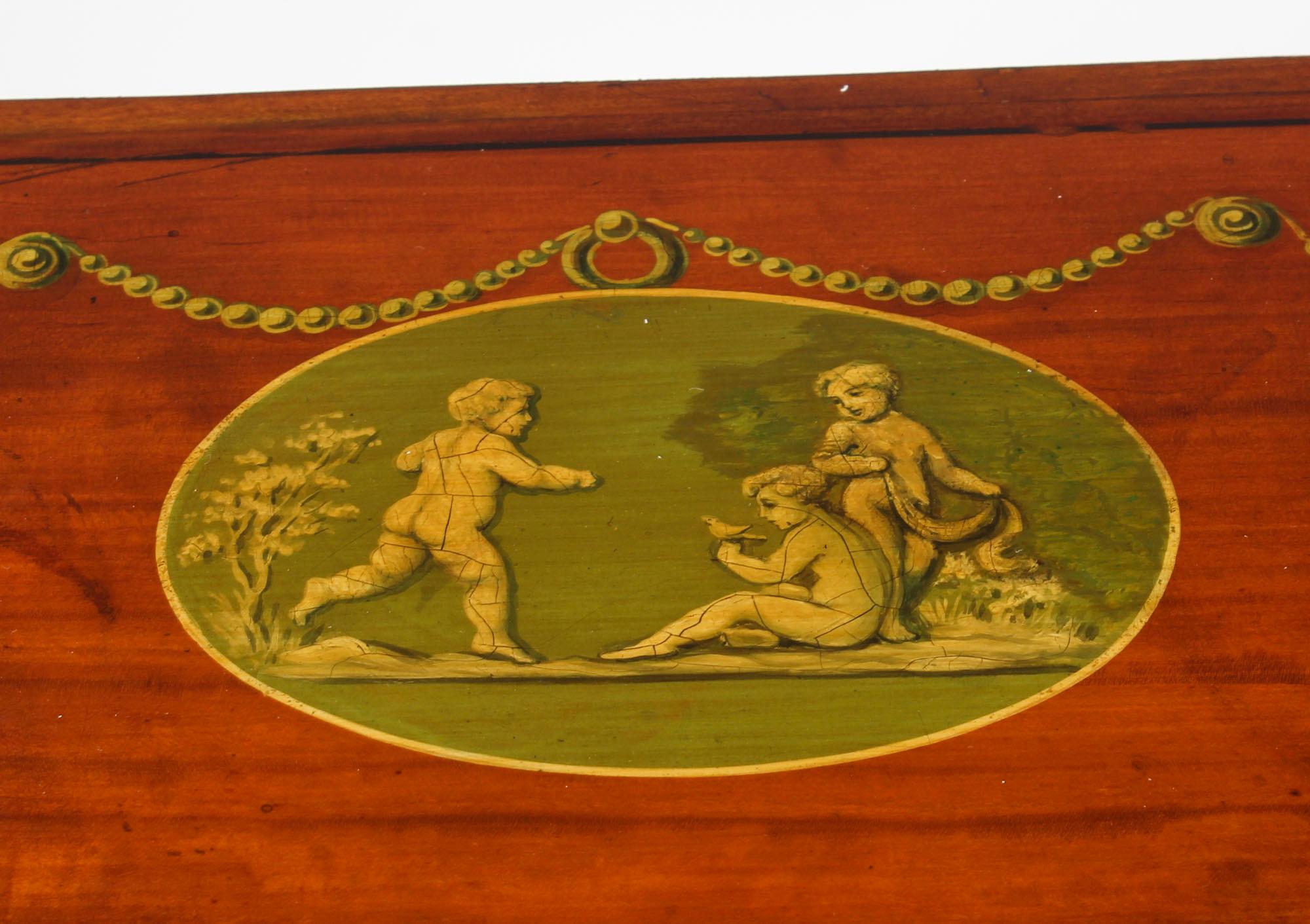 Antique George III Satinwood Cabinet Cheveret Wedgewood Plaques, 19th Century (Handbemalt)