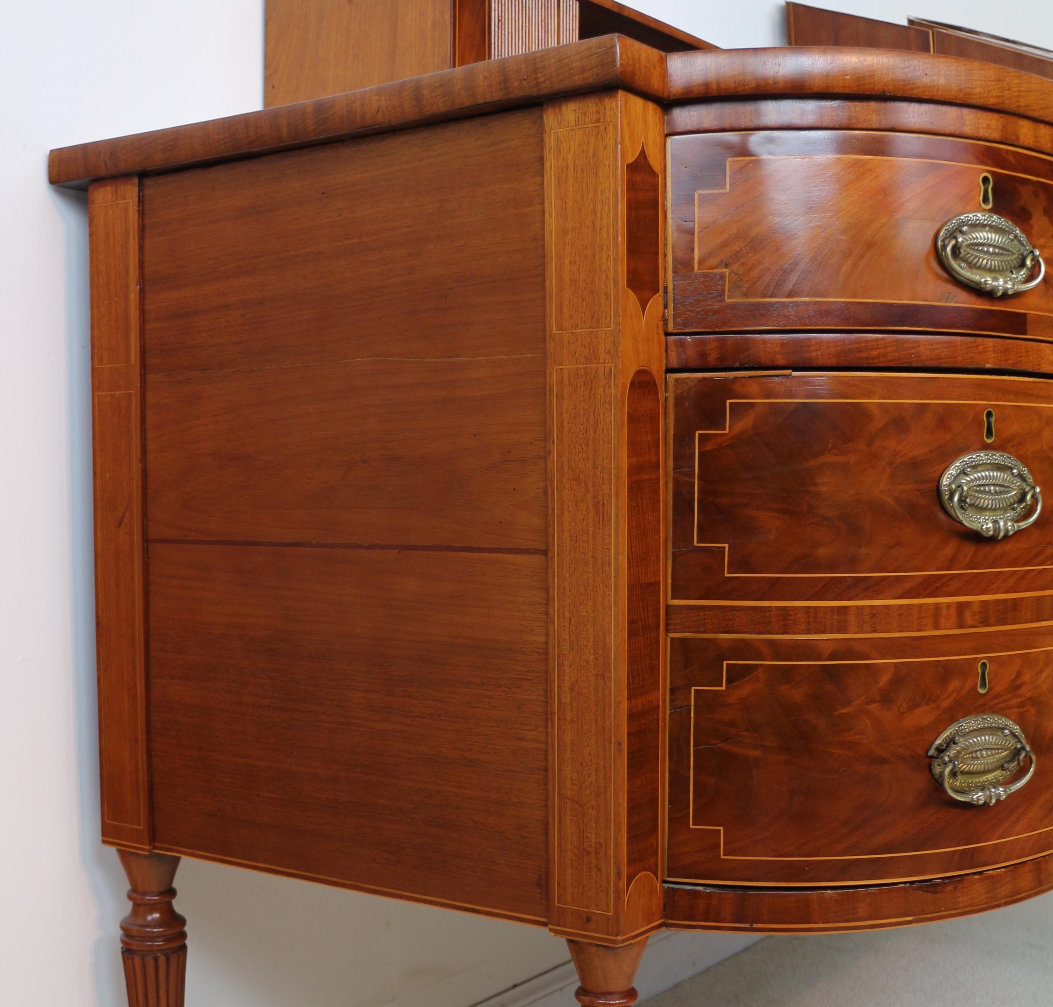 Antique George III Scottish Flame Mahogany Inlaid Stageback Cellarette Sideboard For Sale 13