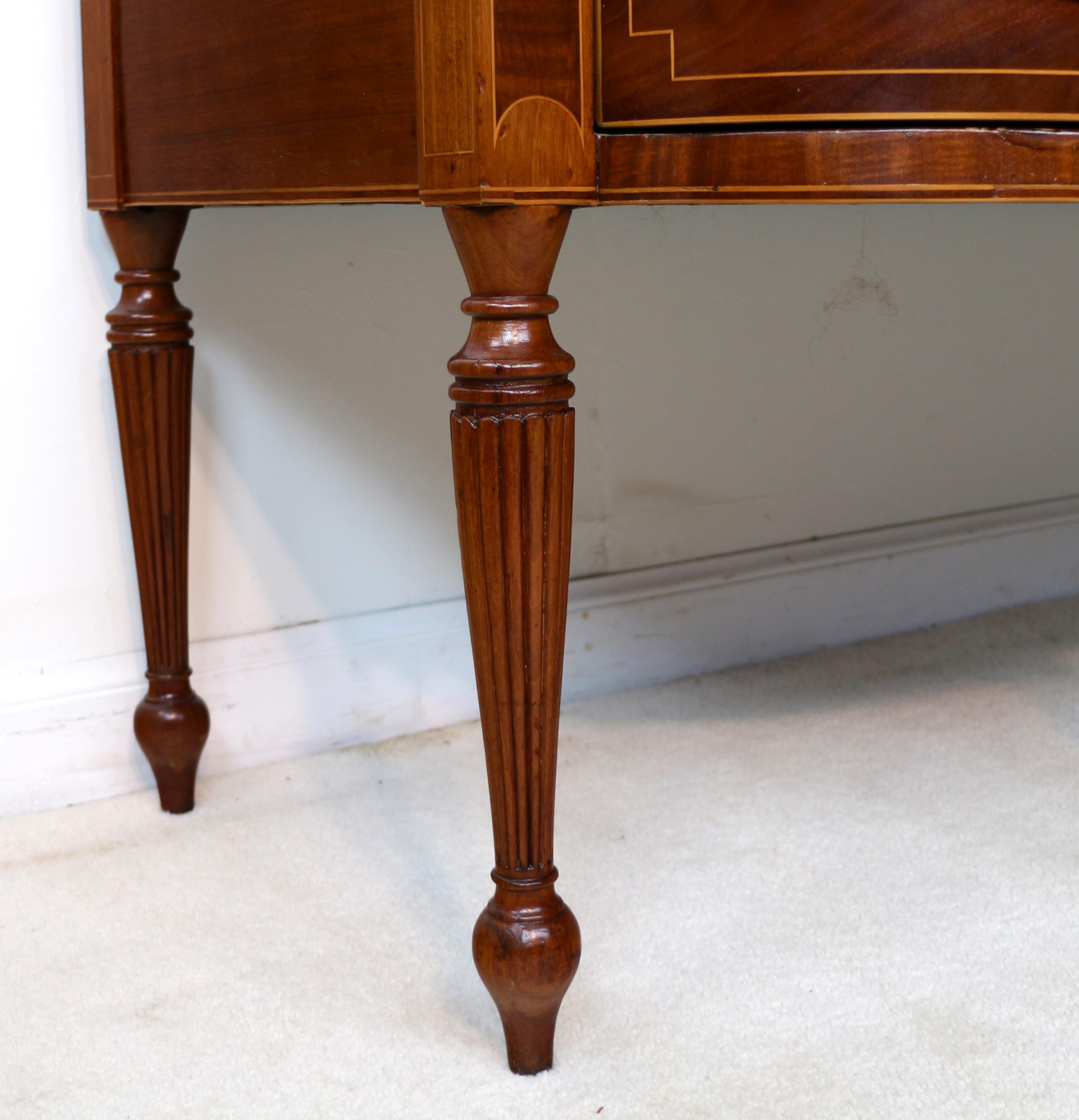 Antique George III Scottish Flame Mahogany Inlaid Stageback Cellarette Sideboard For Sale 14