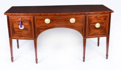 Antique George III Scottish Mahogany and Line Inlaid Bowfront Sideboard 18th C