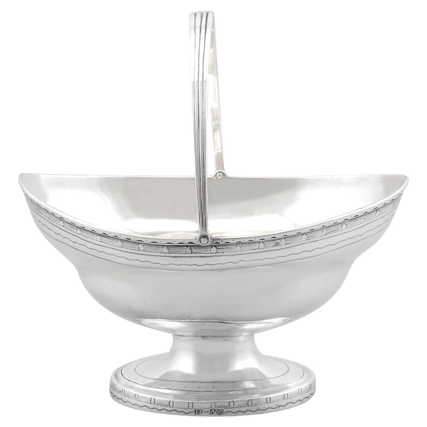 Antique George III Scottish Sterling Silver Sugar Basket