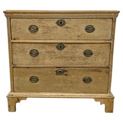 Antique George III Scrubbed Oak Chest, Circa 18th Century