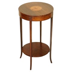 Antique George III Sheraton Inlaid Hardwood Side Plant End Occasional Table