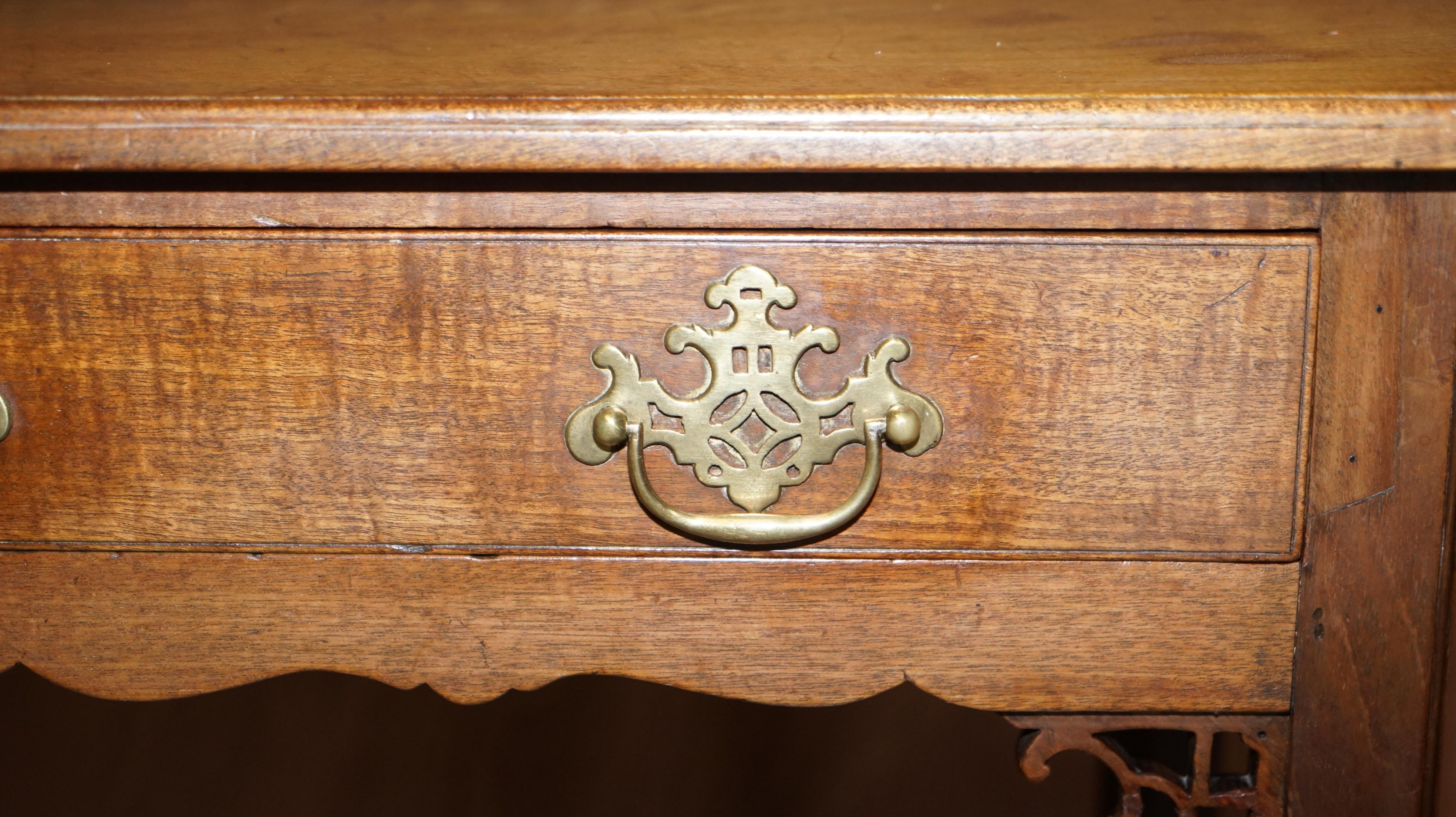 Antique George III Side Table circa 1760 Very Heavy Hardwood Chippendale Carved For Sale 5