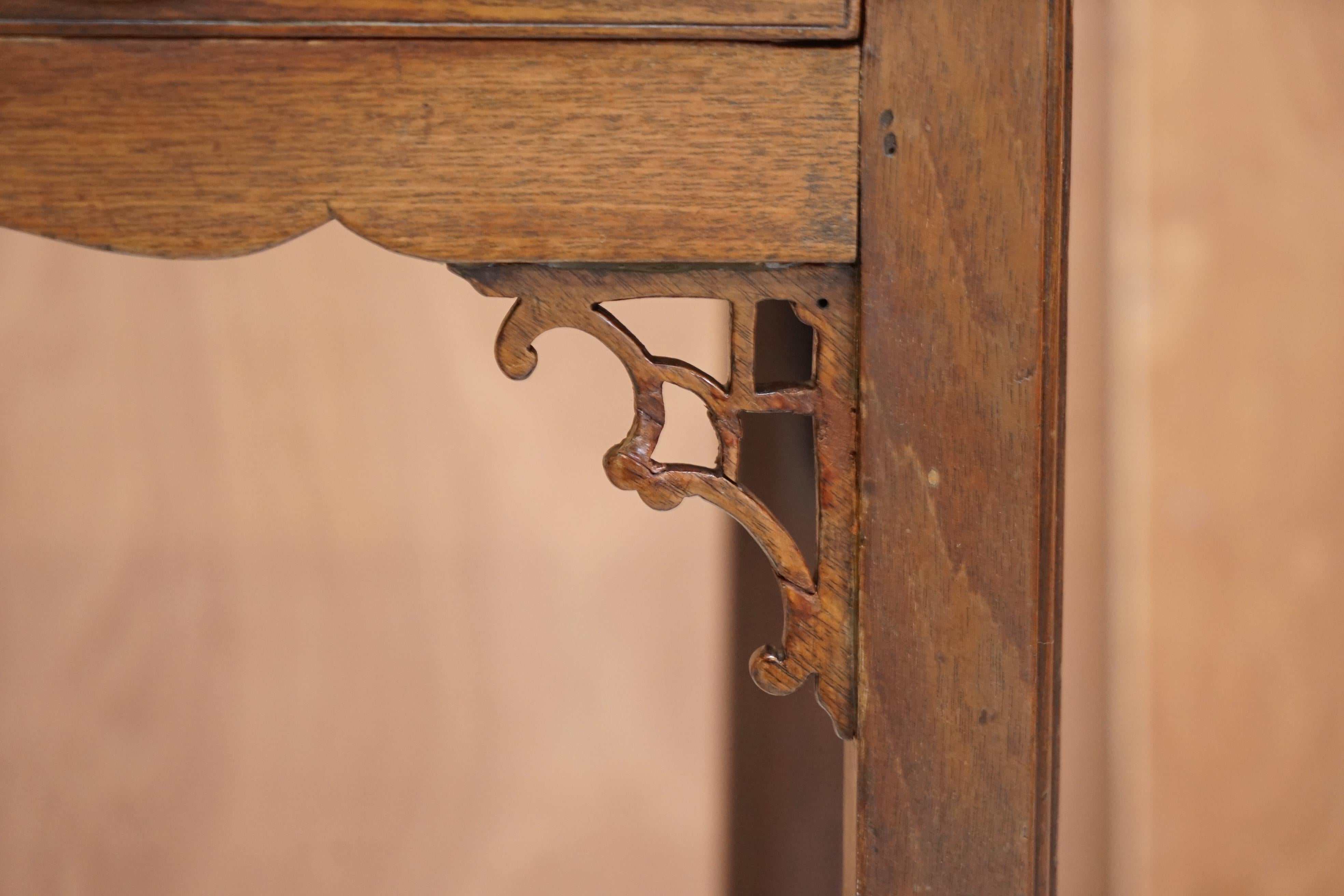 Antique George III Side Table circa 1760 Very Heavy Hardwood Chippendale Carved For Sale 7