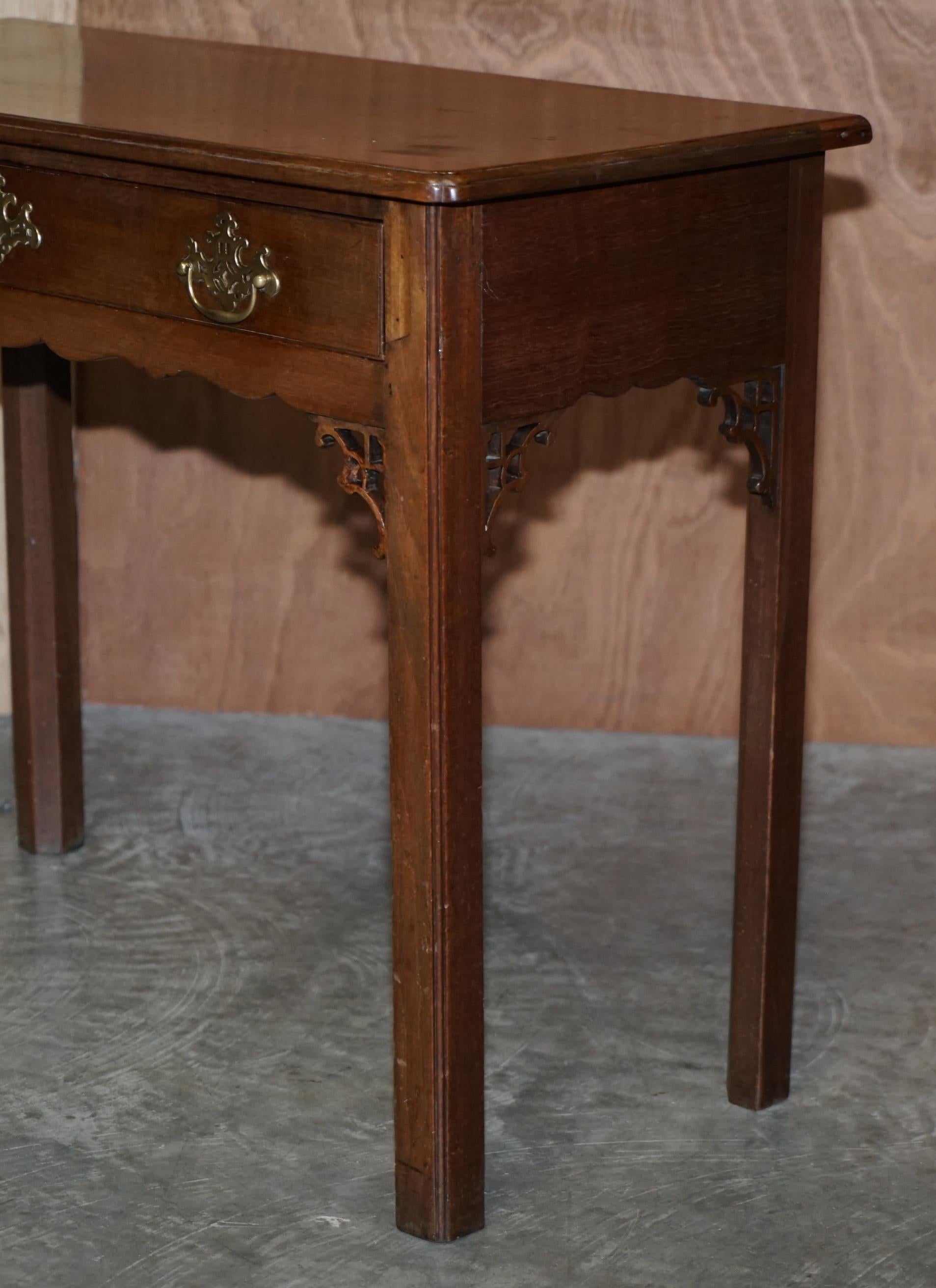 Antique George III Side Table circa 1760 Very Heavy Hardwood Chippendale Carved For Sale 8