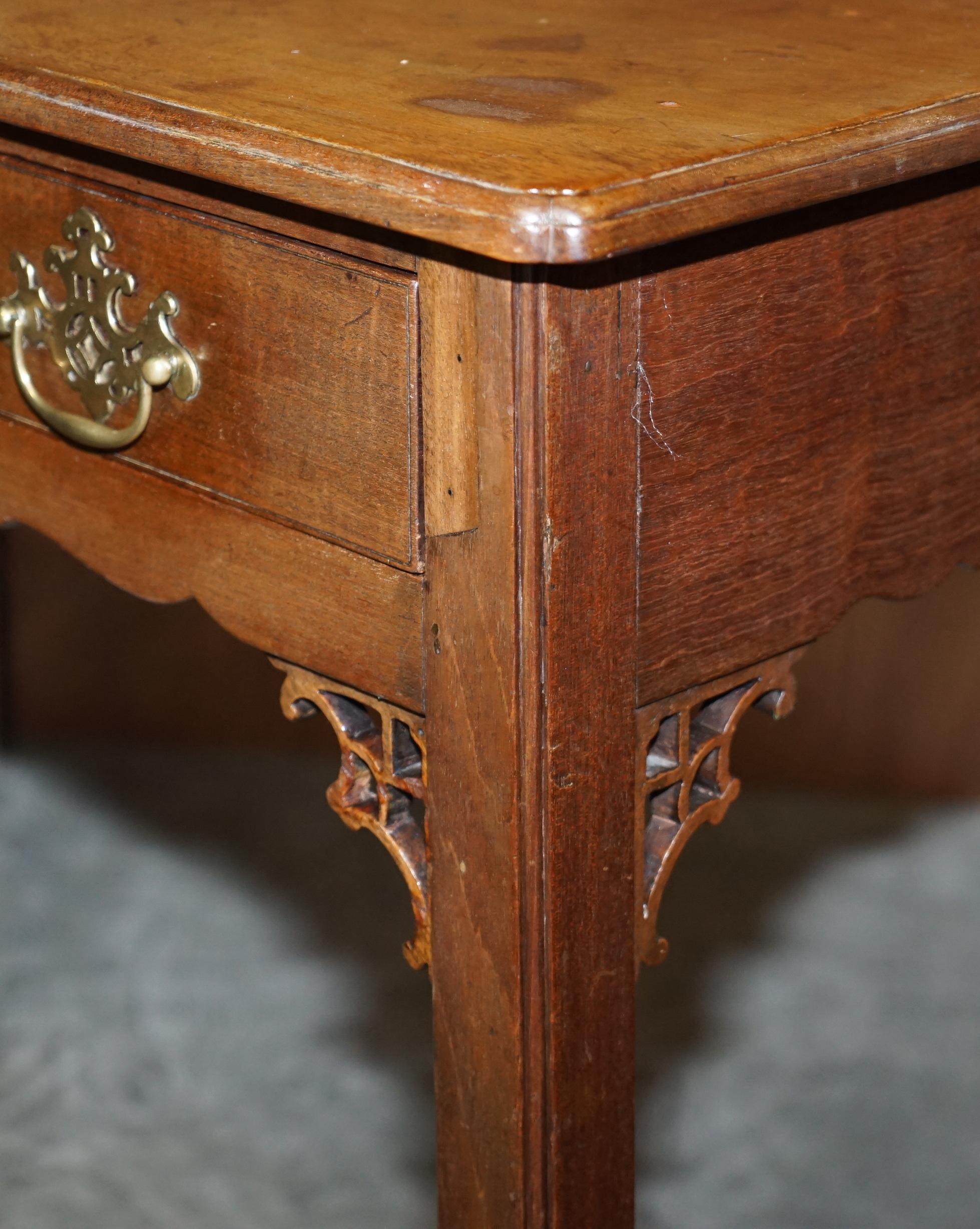 Antique George III Side Table circa 1760 Very Heavy Hardwood Chippendale Carved For Sale 9