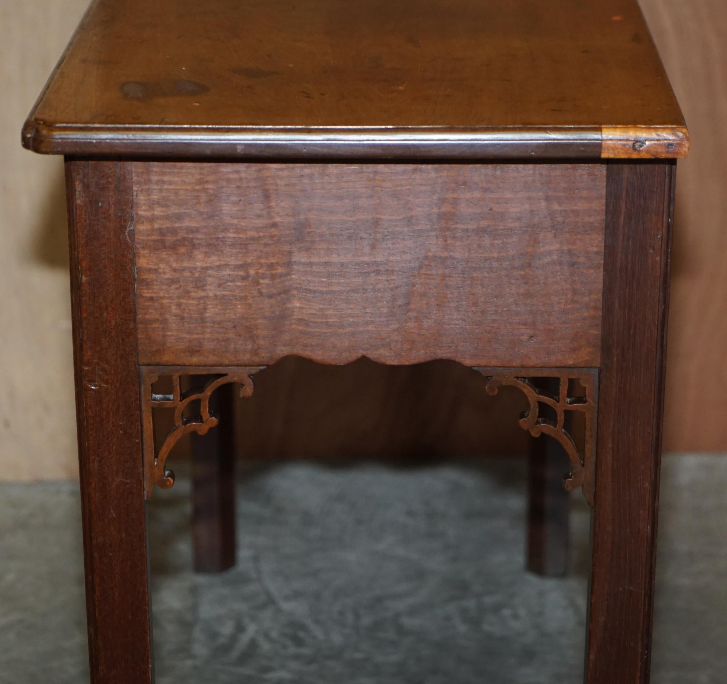 Antique George III Side Table circa 1760 Very Heavy Hardwood Chippendale Carved For Sale 12