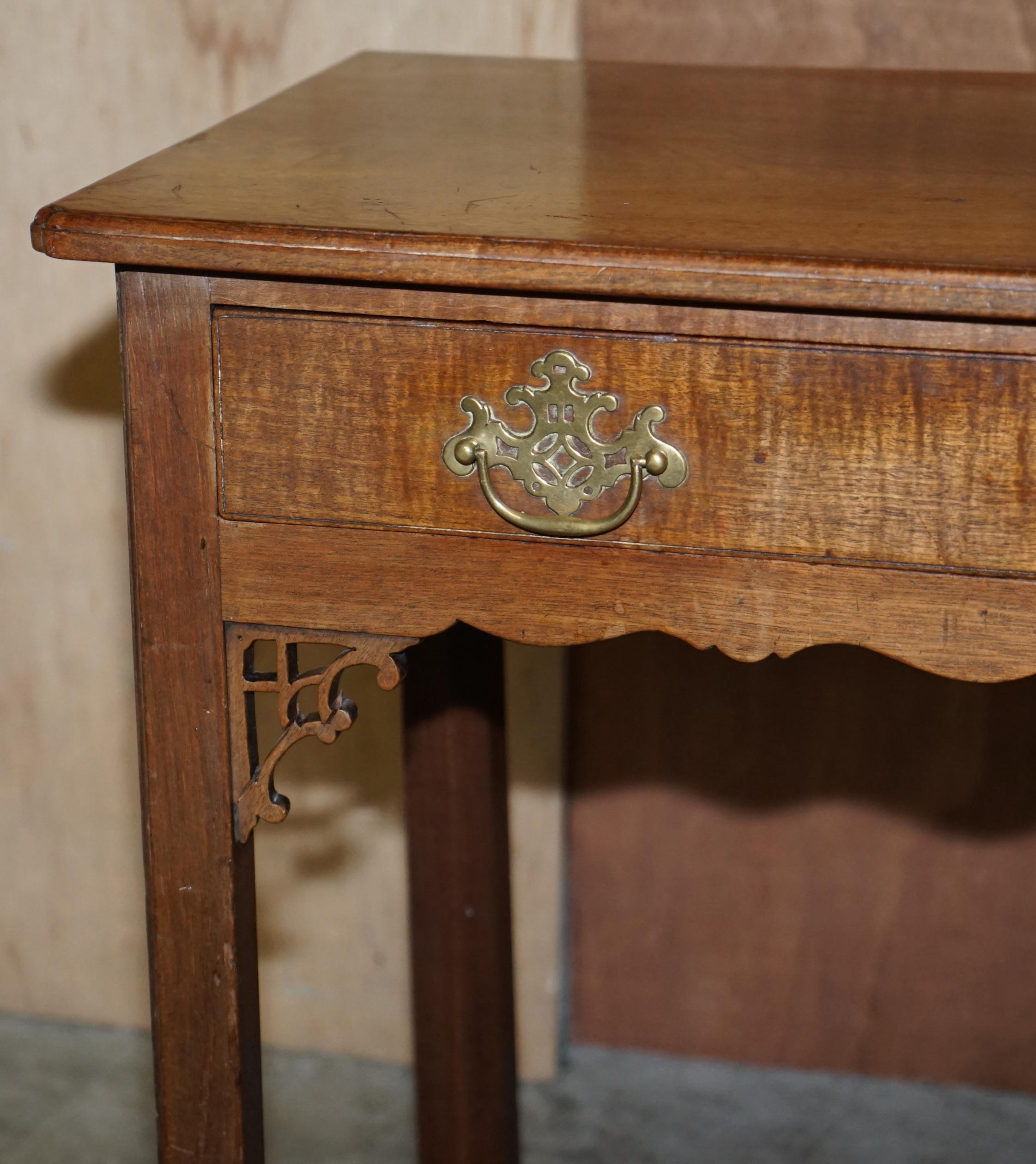 Antique George III Side Table circa 1760 Very Heavy Hardwood Chippendale Carved For Sale 1