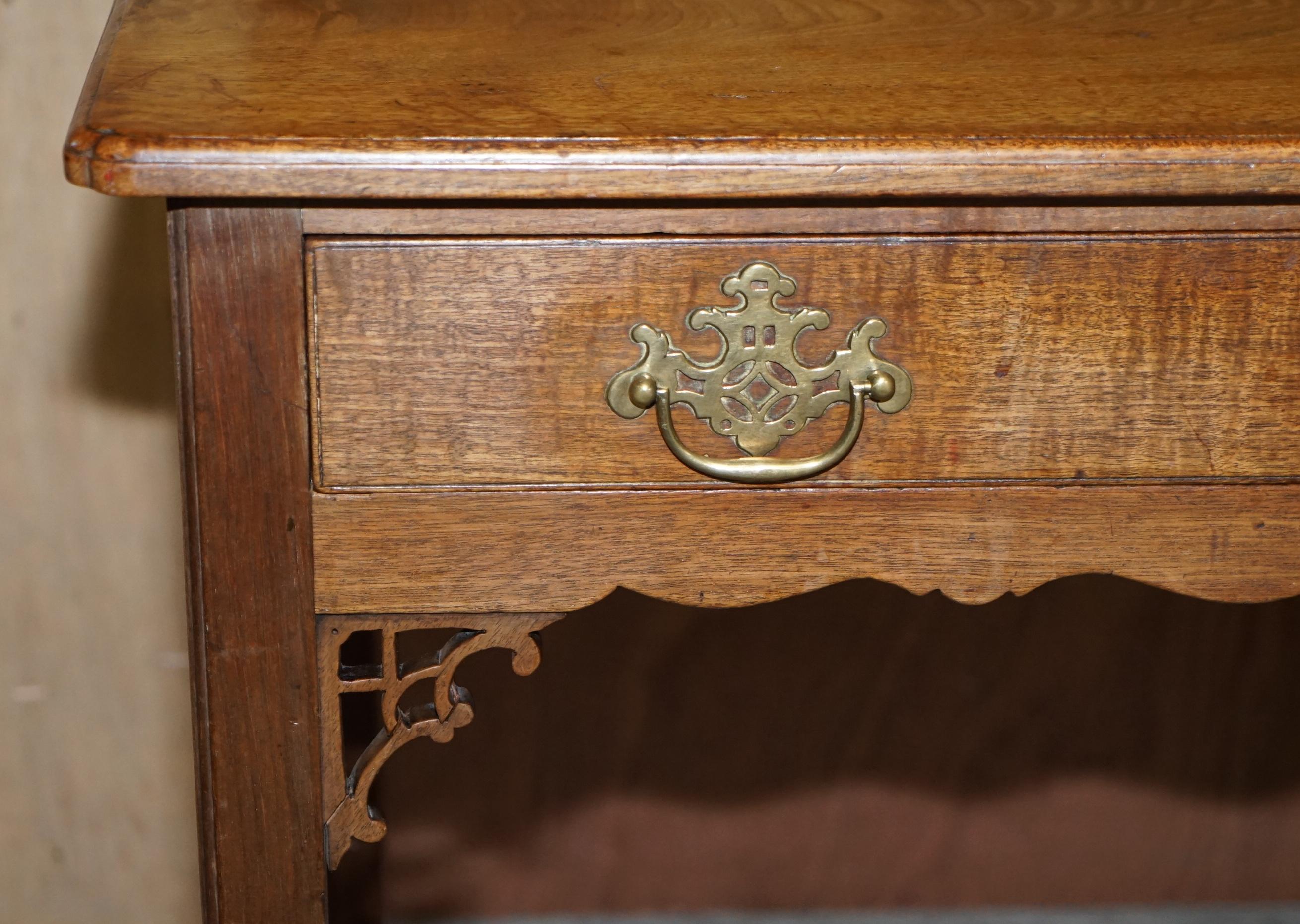 Antique George III Side Table circa 1760 Very Heavy Hardwood Chippendale Carved For Sale 2