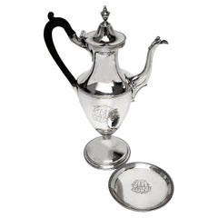 Ancienne cafetière en argent George III sur pied 1783