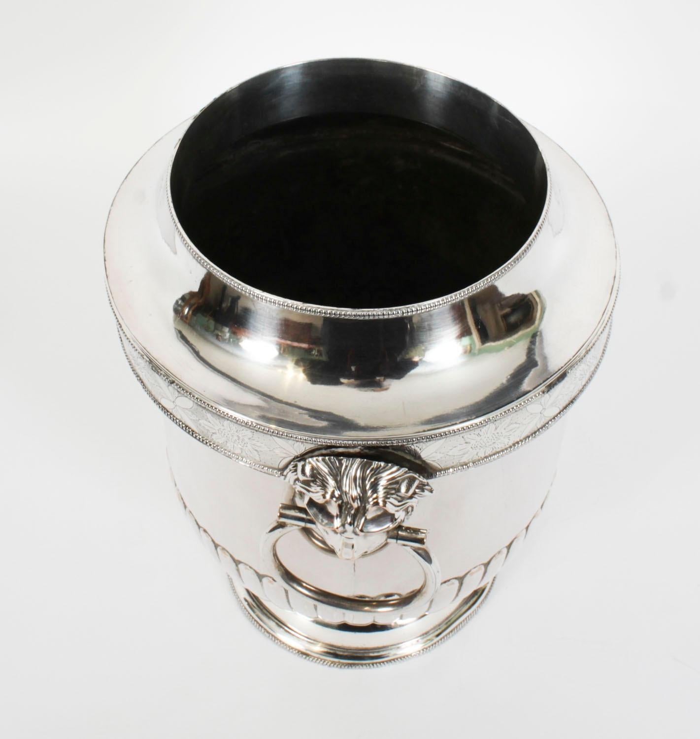 Antique George III Silver Plate Wine / Champagne Cooler Early 19th Century For Sale 7