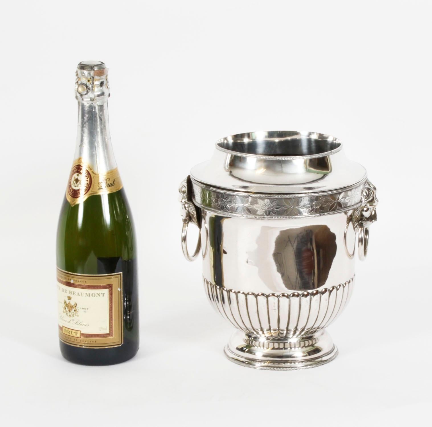 Antique George III Silver Plate Wine / Champagne Cooler Early 19th Century For Sale 8