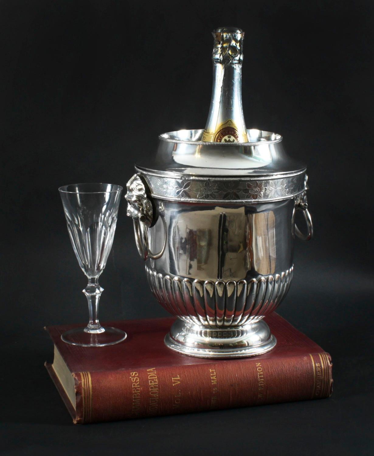 Antique George III Silver Plate Wine / Champagne Cooler Early 19th Century For Sale 9