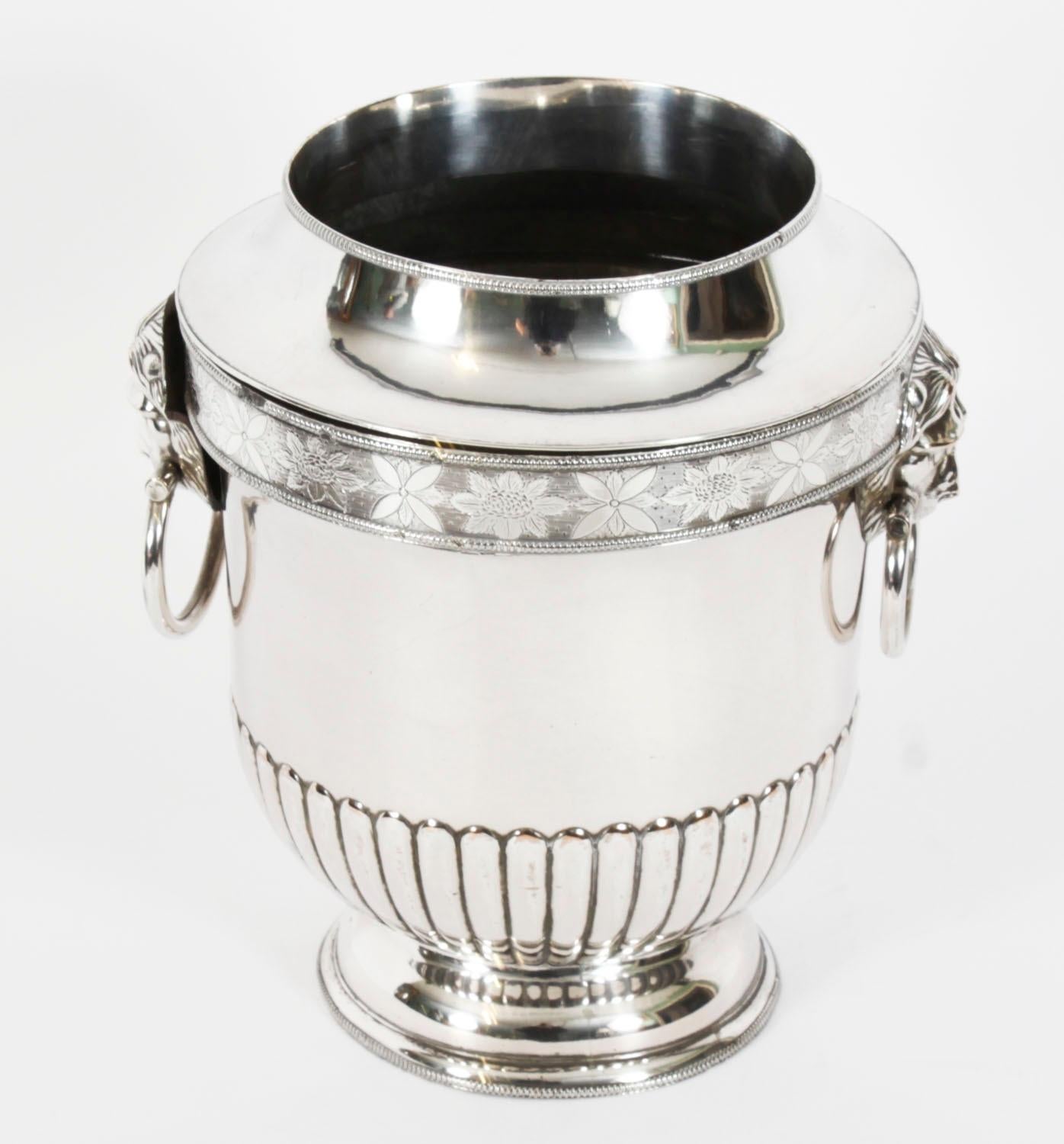 Antique George III Silver Plate Wine / Champagne Cooler Early 19th Century For Sale 10