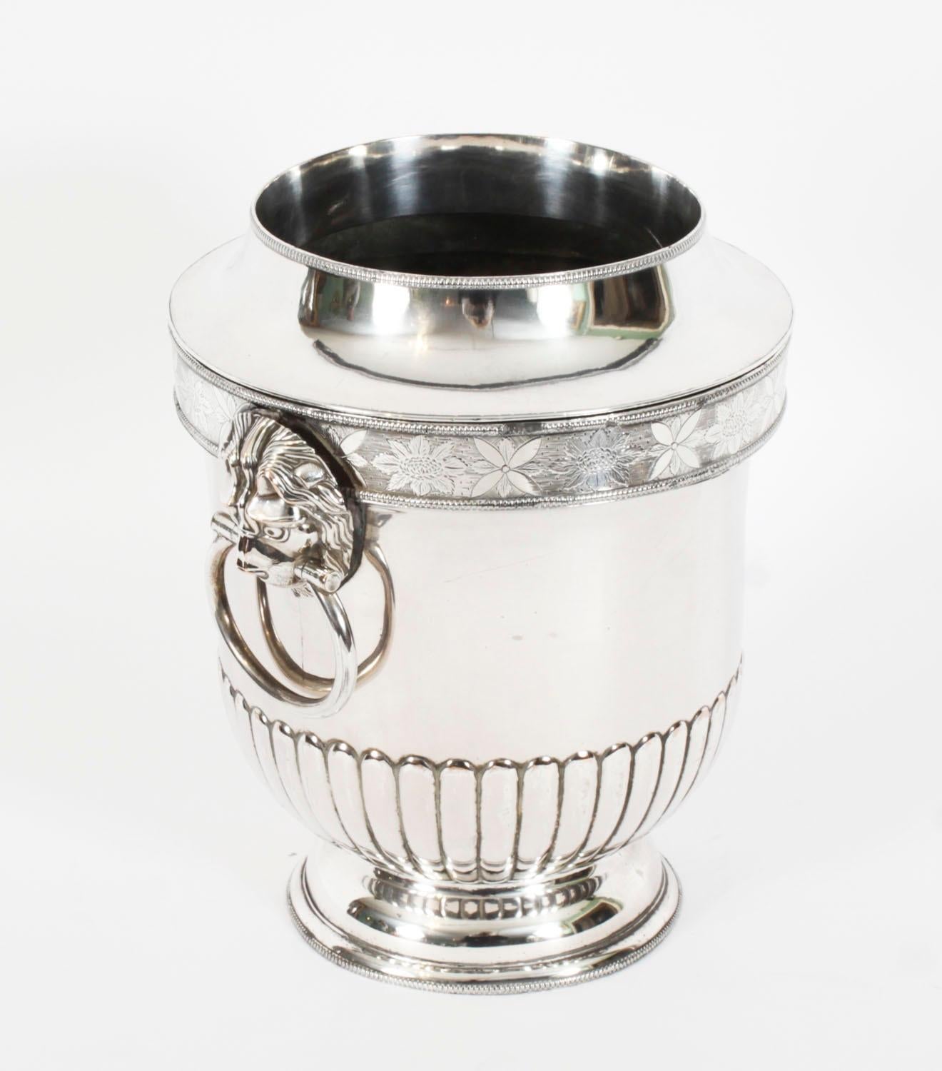 Antique George III Silver Plate Wine / Champagne Cooler Early 19th Century For Sale 2