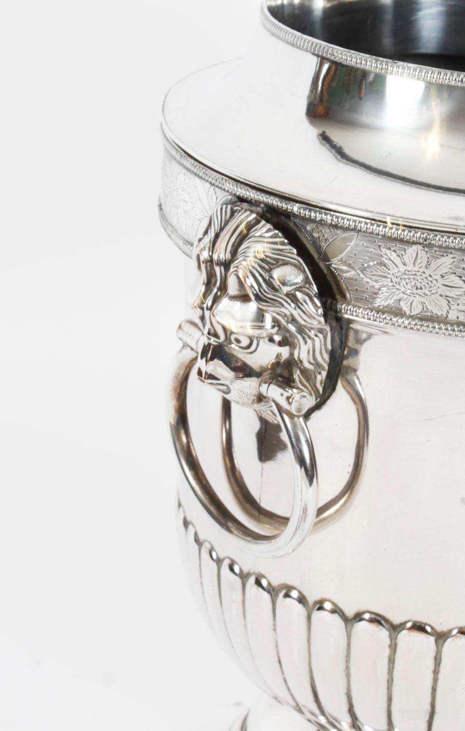 Antique George III Silver Plate Wine / Champagne Cooler Early 19th Century For Sale 3