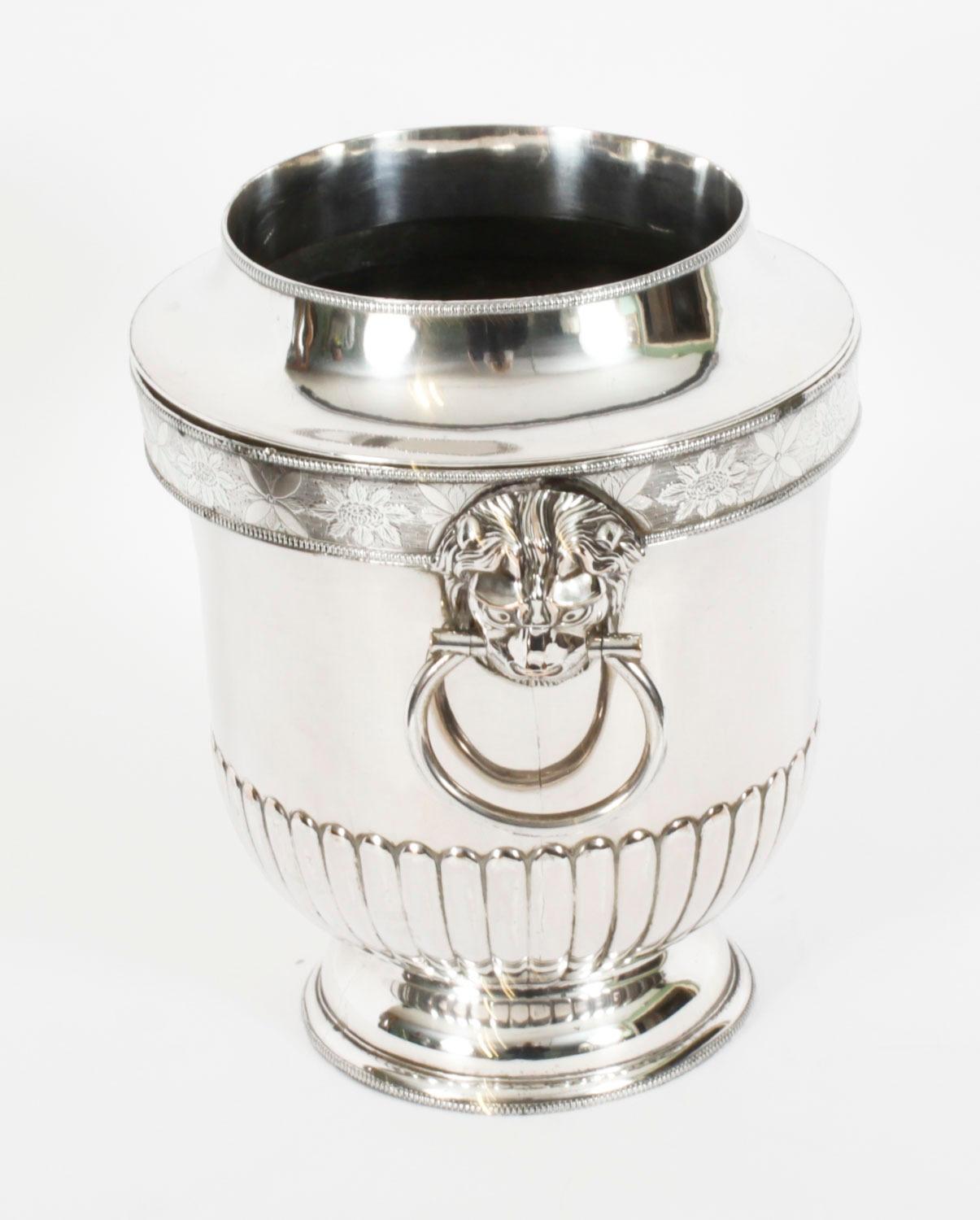 Antique George III Silver Plate Wine / Champagne Cooler Early 19th Century For Sale 4