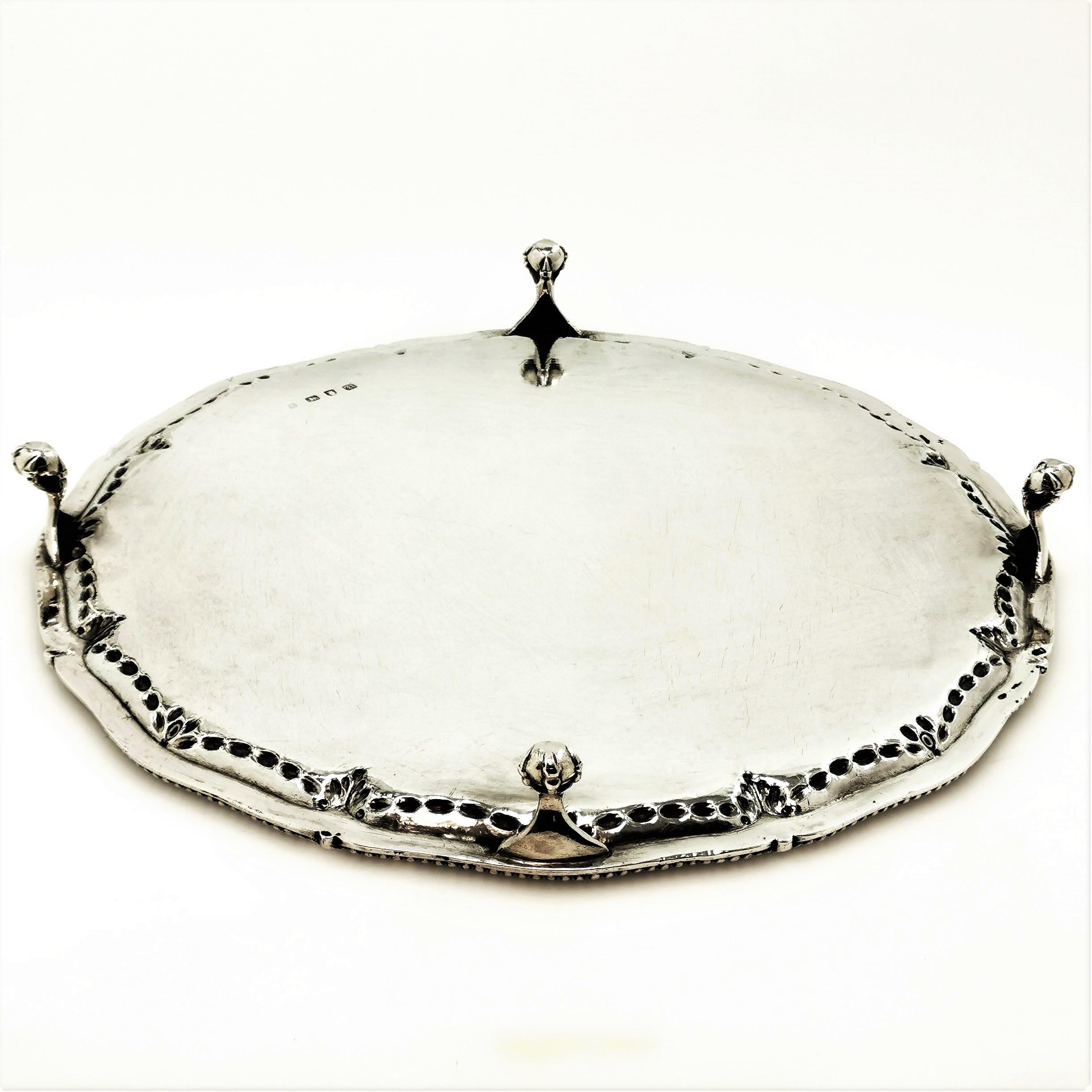 Antique George III Silver Salver / Tray / Platter 1775 Georgian Solid Silver 1