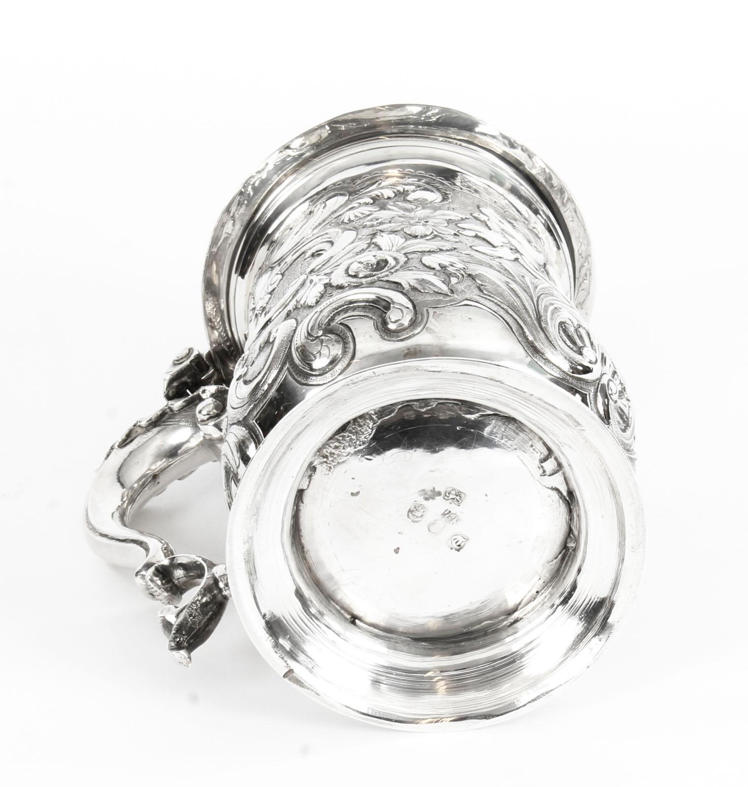 Antique George III Silver Tankard London by John King 1774, 18th Century 11