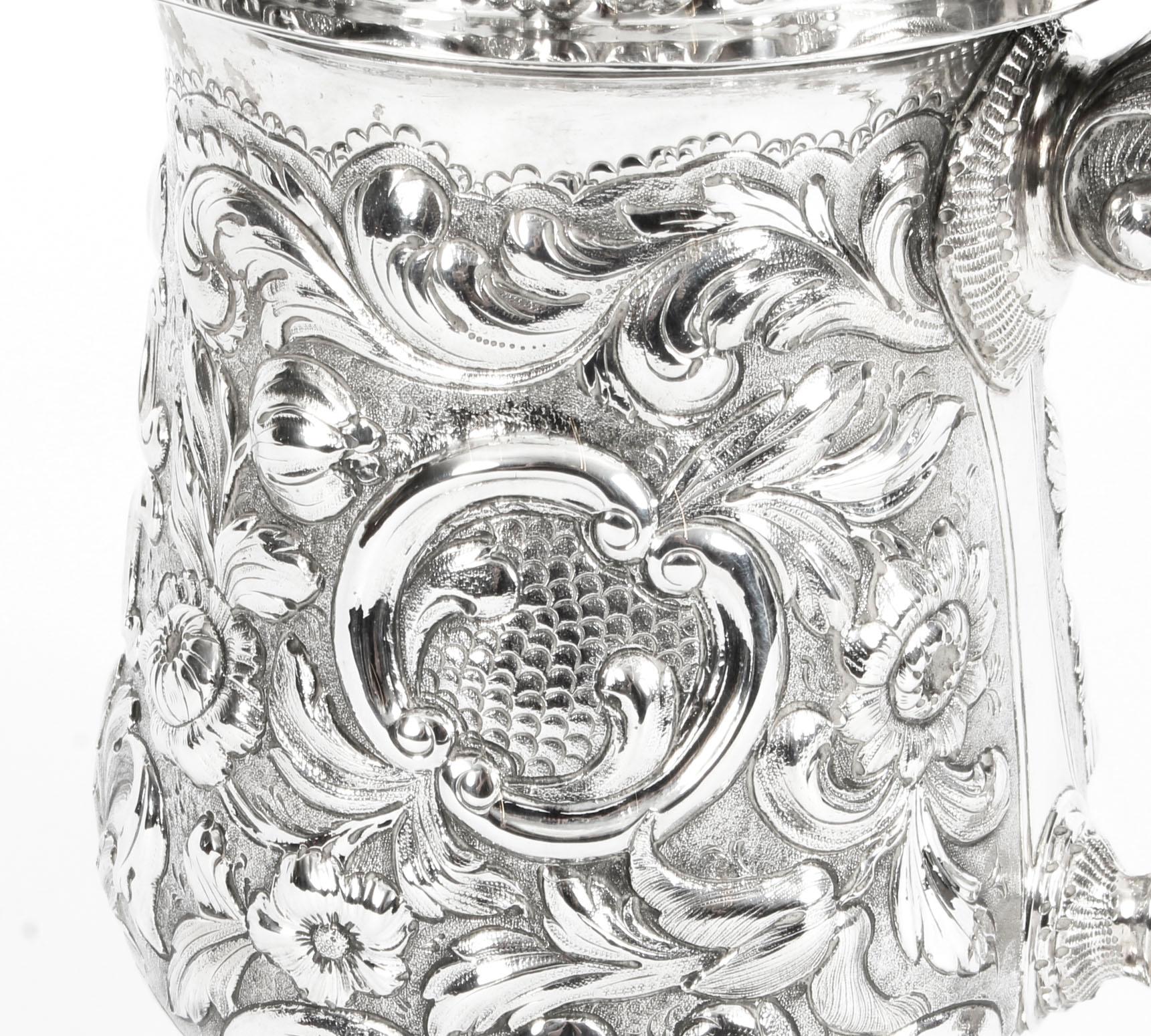 Late 18th Century Antique George III Silver Tankard London by John King 1774, 18th Century