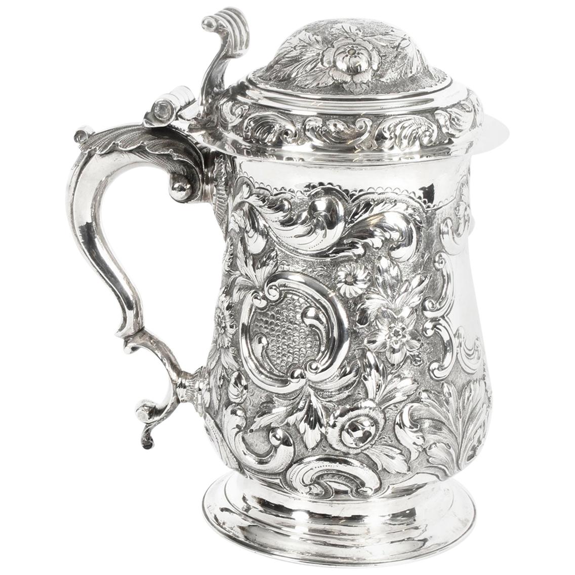 Antique George III Silver Tankard London by John King 1774, 18th Century