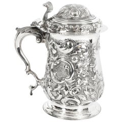 Antique George III Silver Tankard London by John King 1774:: 18th Century