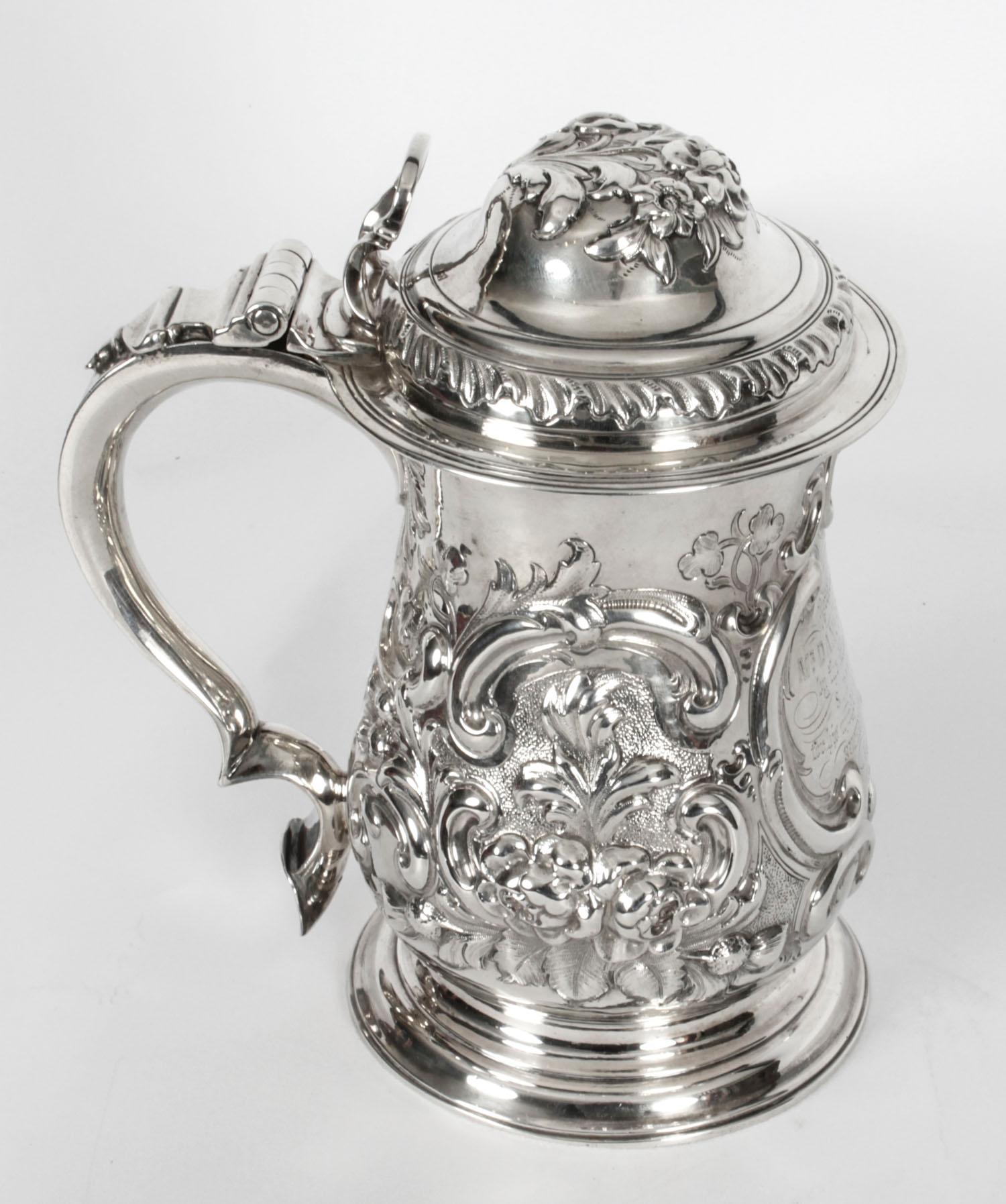 Antique George III Silver Tankard London by John Swift, 1763, 18th Century 11