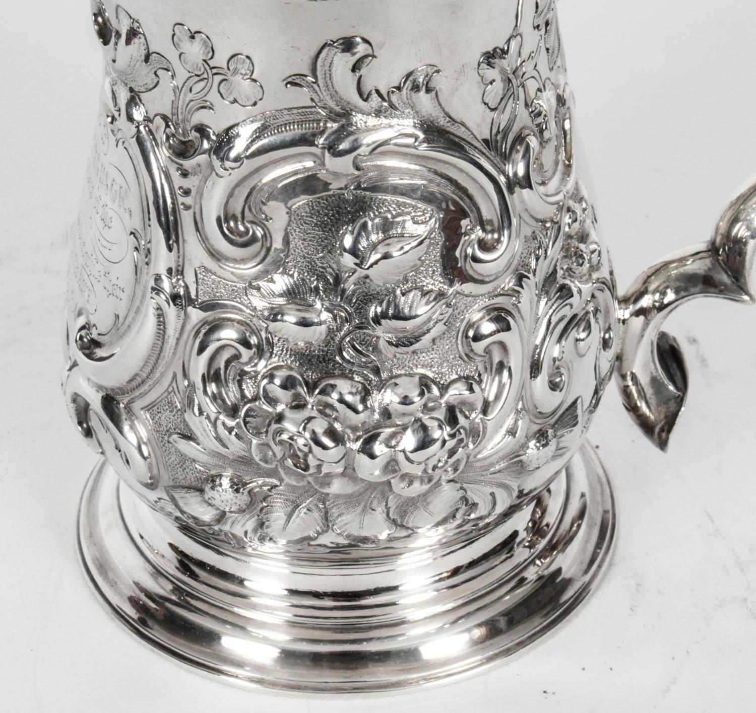 Antique George III Silver Tankard London by John Swift, 1763, 18th Century 1