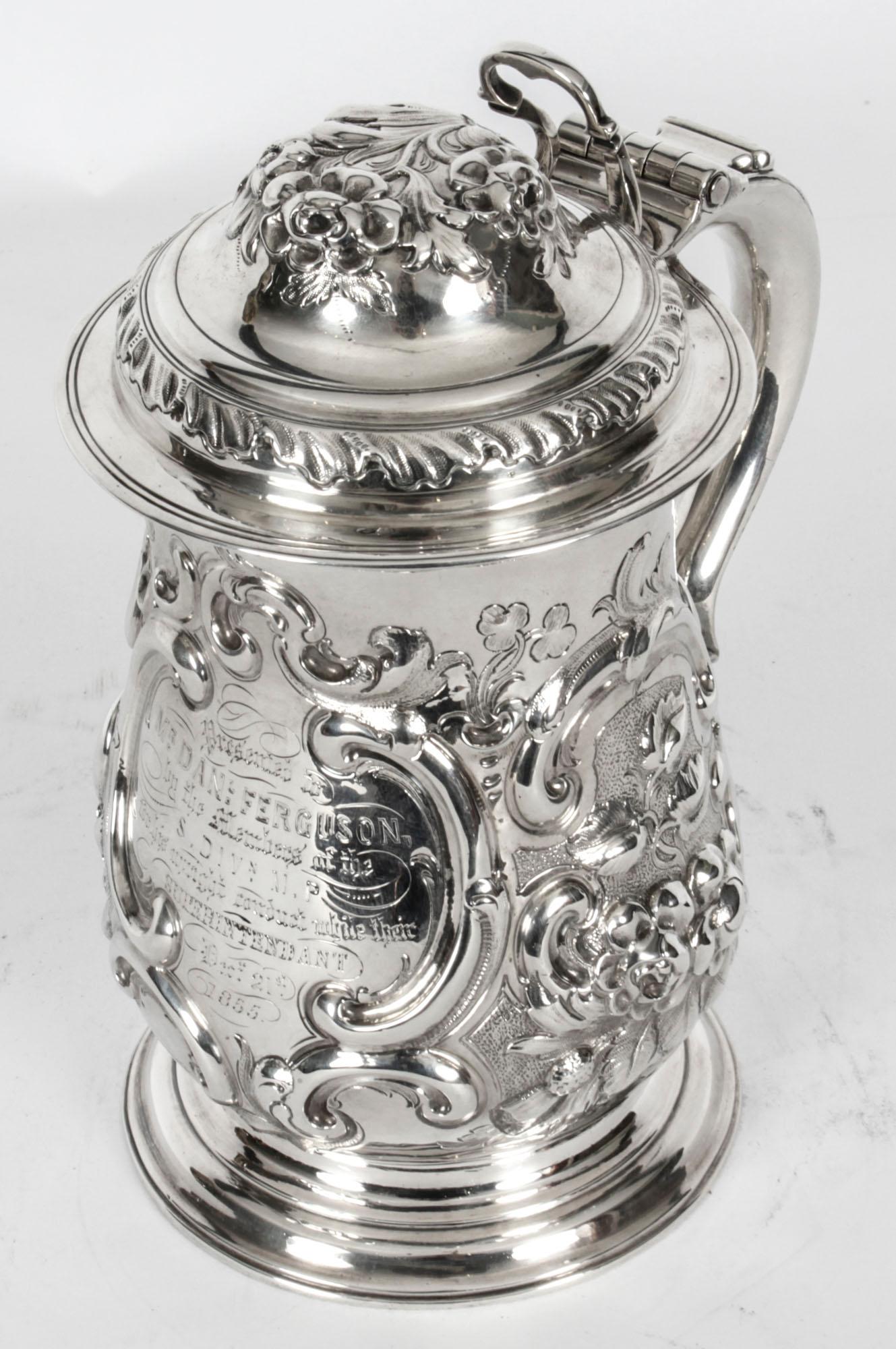 Antique George III Silver Tankard London by John Swift, 1763, 18th Century 2