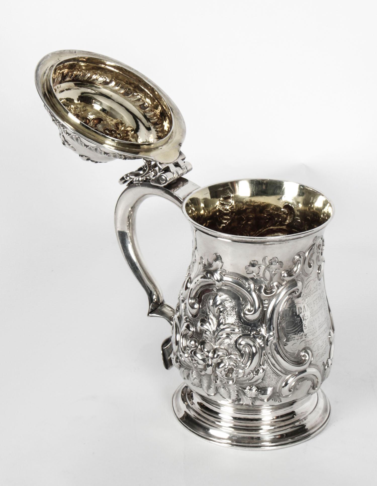 Antique George III Silver Tankard London by John Swift, 1763, 18th Century 3