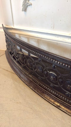 Antique George III Steel Fire Fender Pierced Decorative Serpentine Front