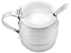 Antique George III Sterling Silver Barrel Shaped Mustard Pot (1798)
