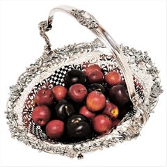 Antiker antiker George III Sterling Silber Korb 1771 Kuchen Obst Brot Swing Handgriff