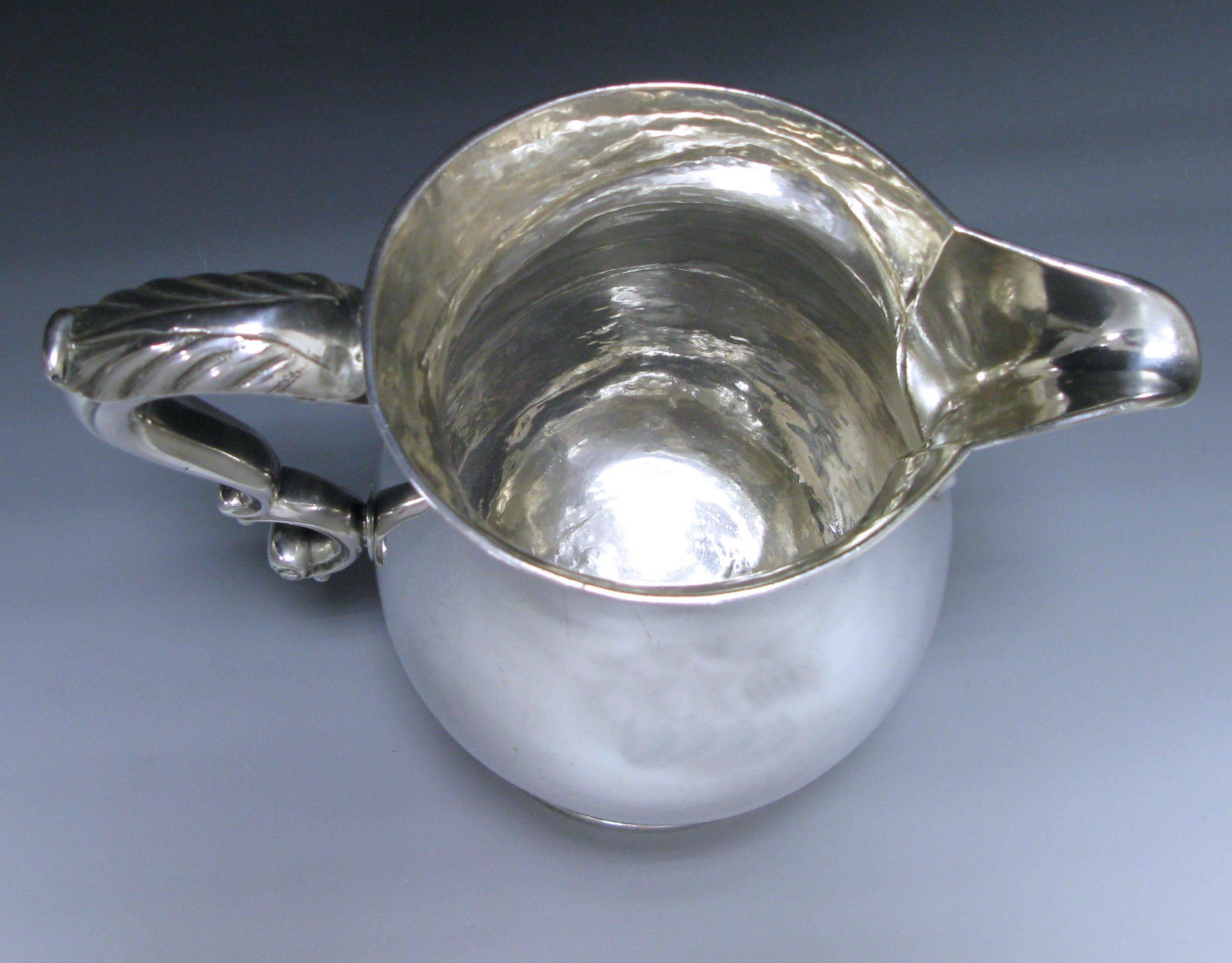 English Antique George III Sterling Silver Beer/Water Jug Made by William Grundy For Sale