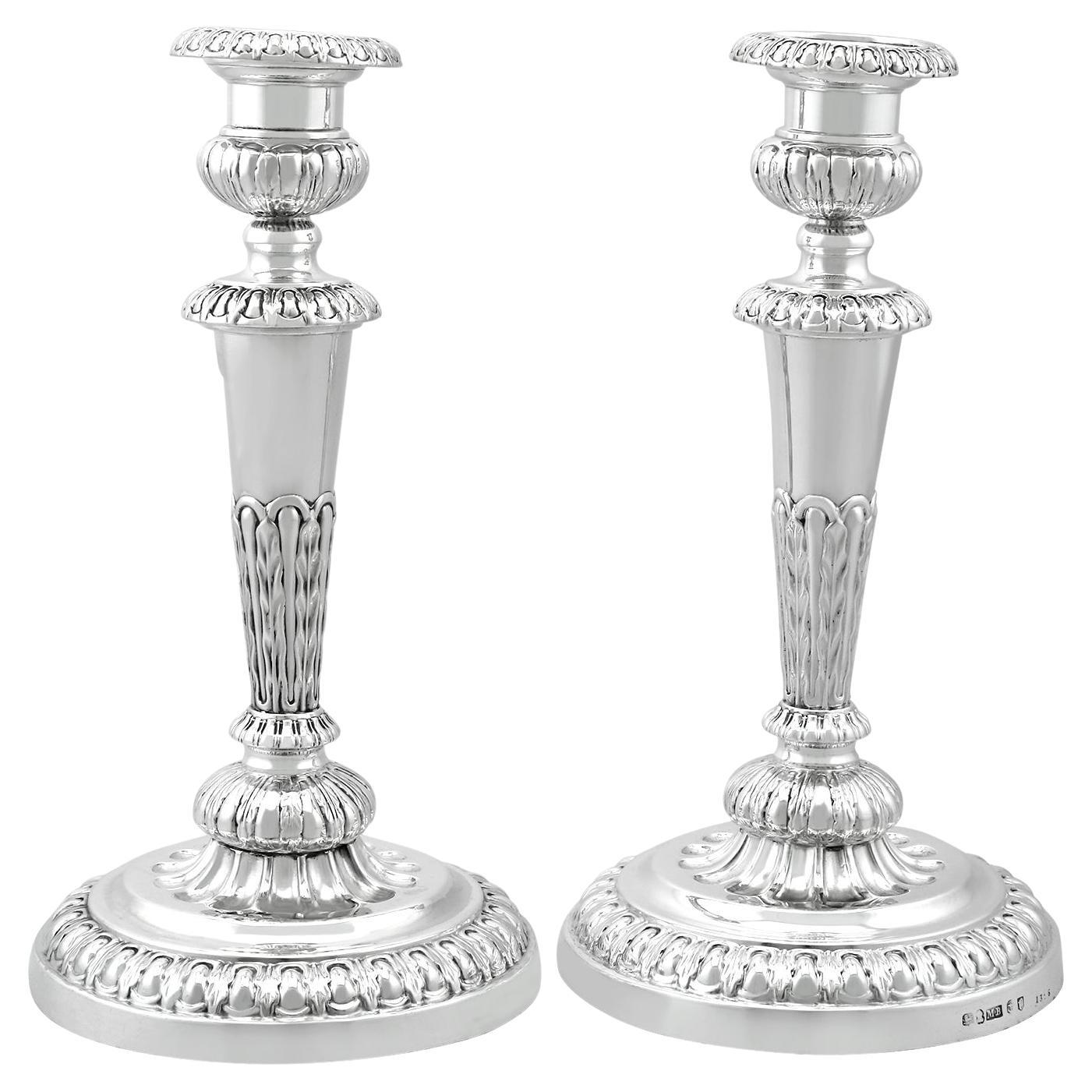 Georgian Sterling Silver Candle Holders / Candlesticks by Matthew Boulton  For Sale