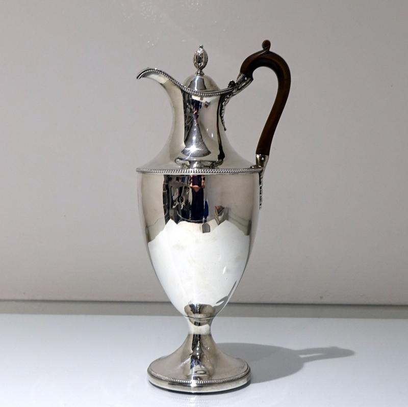 Antique George III Sterling Silver Coffee Jug London 1779 John Scofield 1