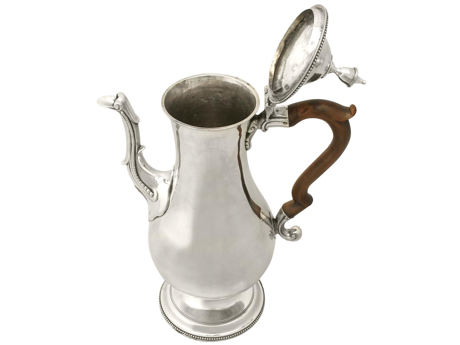 Late 18th Century Antique George III Sterling Silver Coffee Pot by Hester Bateman