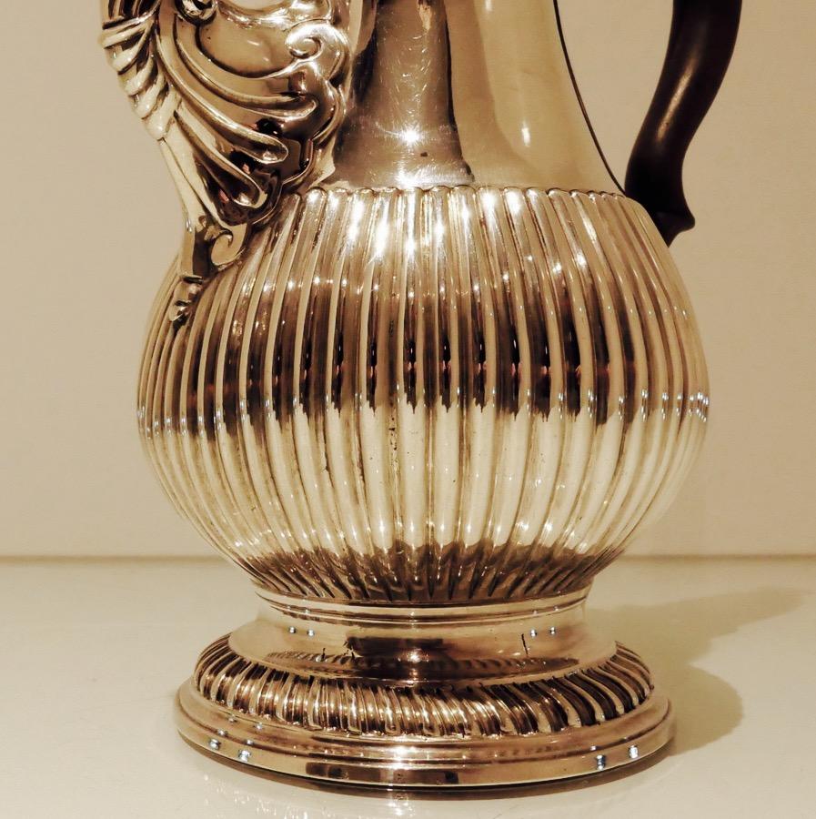 Antique George III Sterling Silver Coffee Pot London 1768 Charles Wright For Sale 5