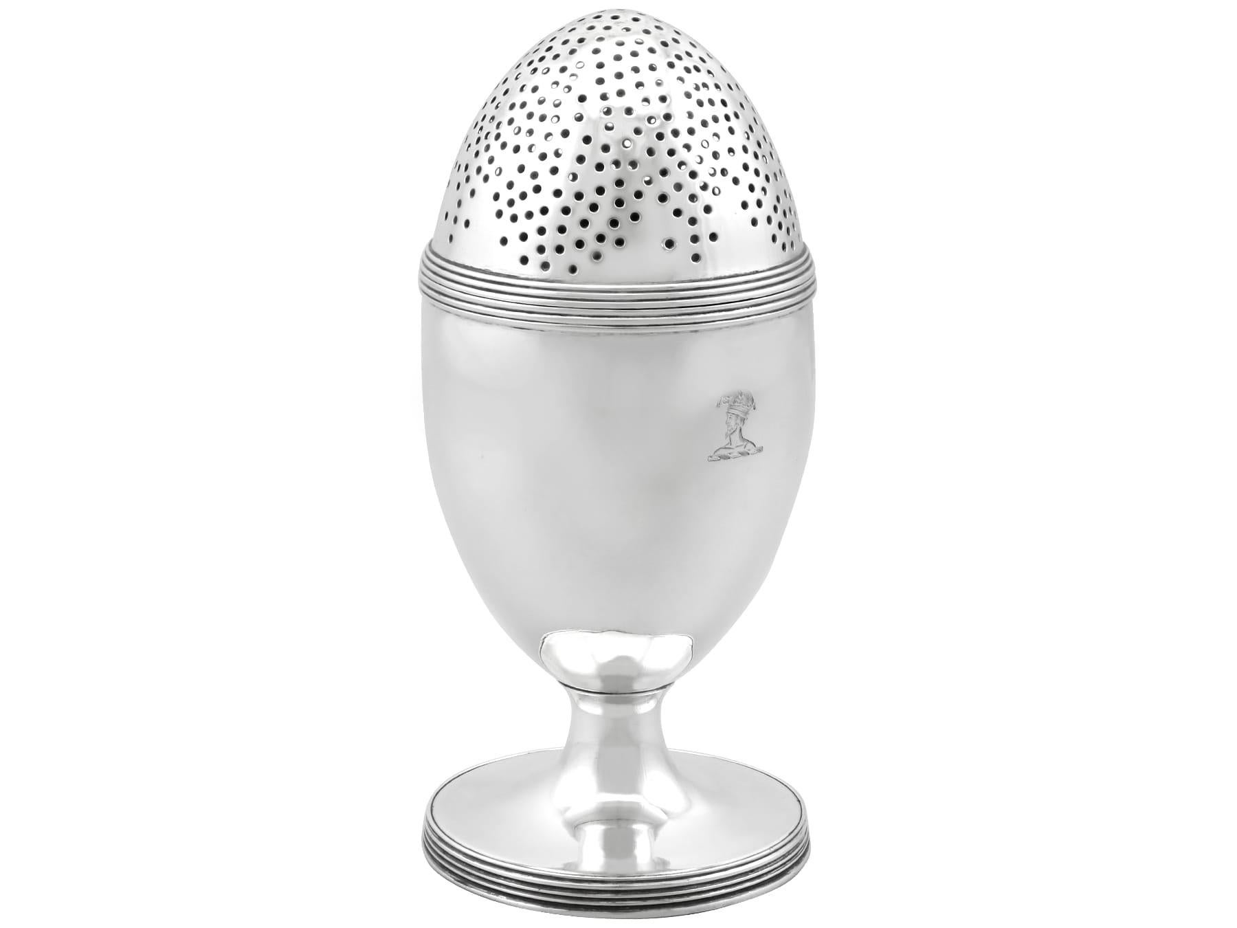 English Antique George III Sterling Silver Condiment Caster (1804) For Sale