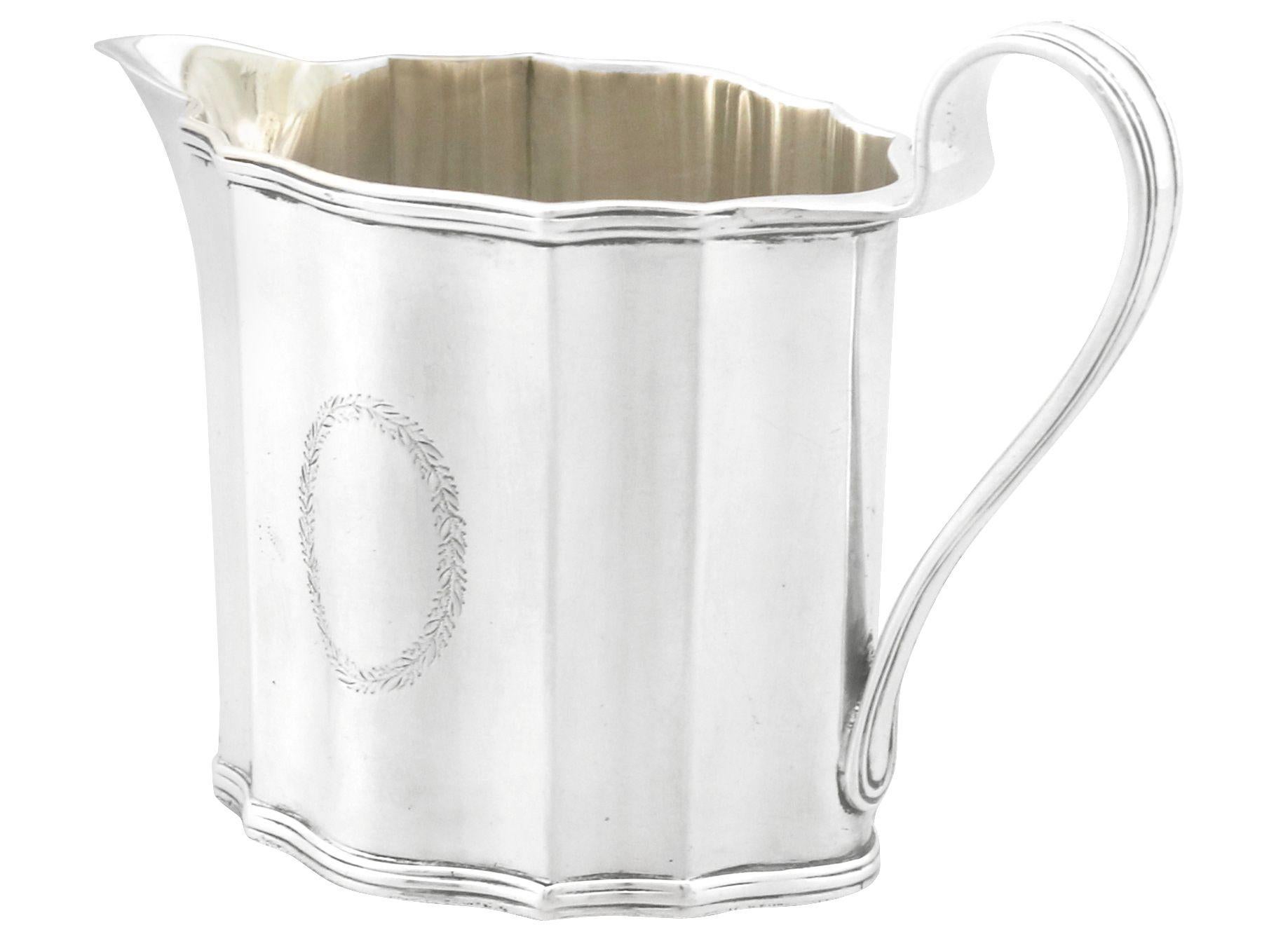 Late 18th Century Antique George III Sterling Silver Cream Jug by Henry Chawner, 1791 For Sale