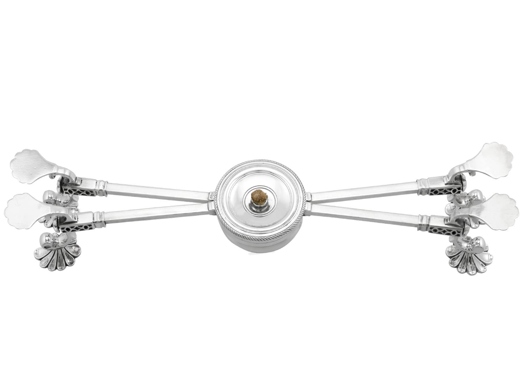 English Antique George III Sterling Silver Dish Cross (1764) For Sale