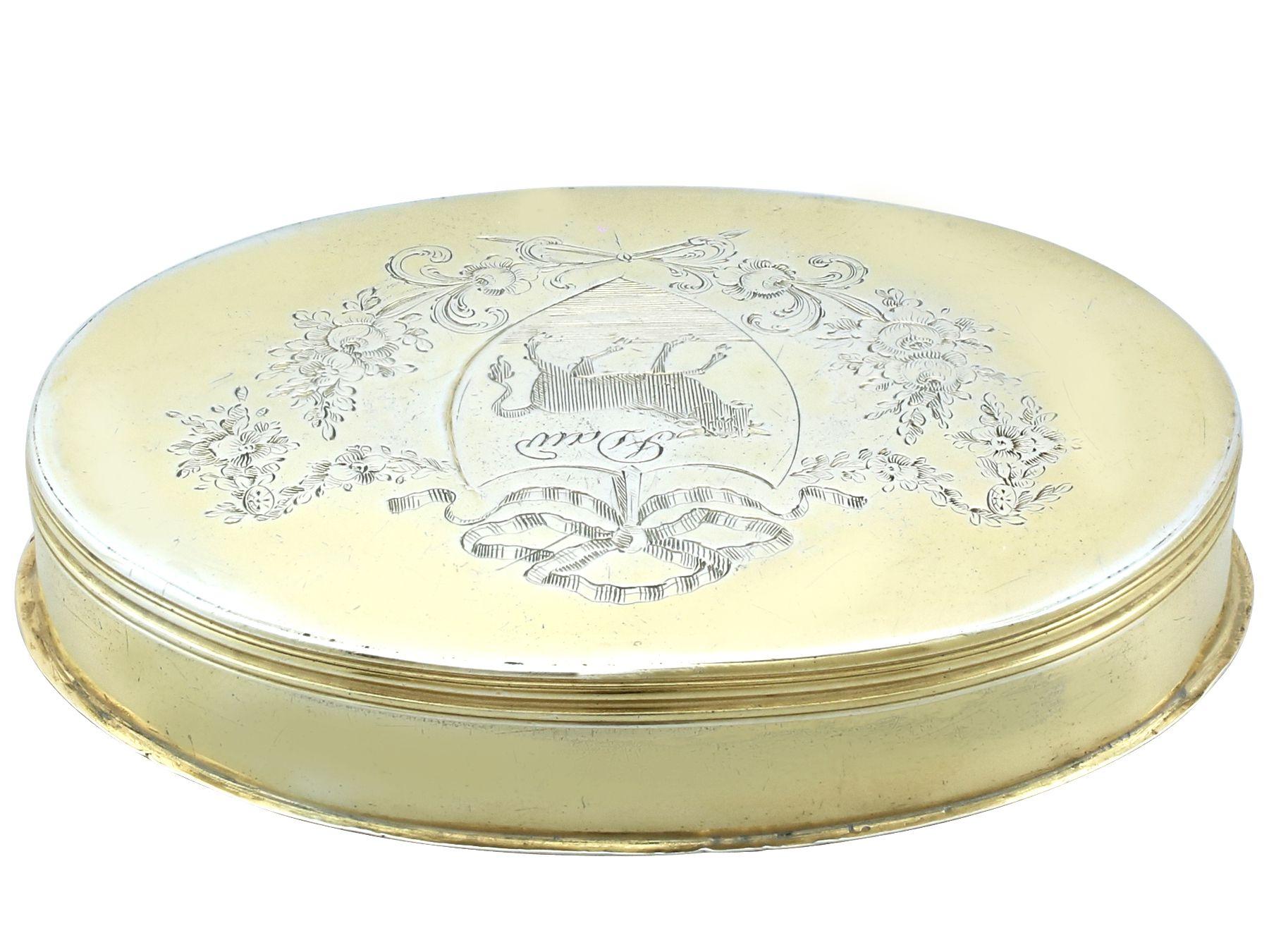 George III Sterling Silver Gilt Tobacco Box For Sale 1