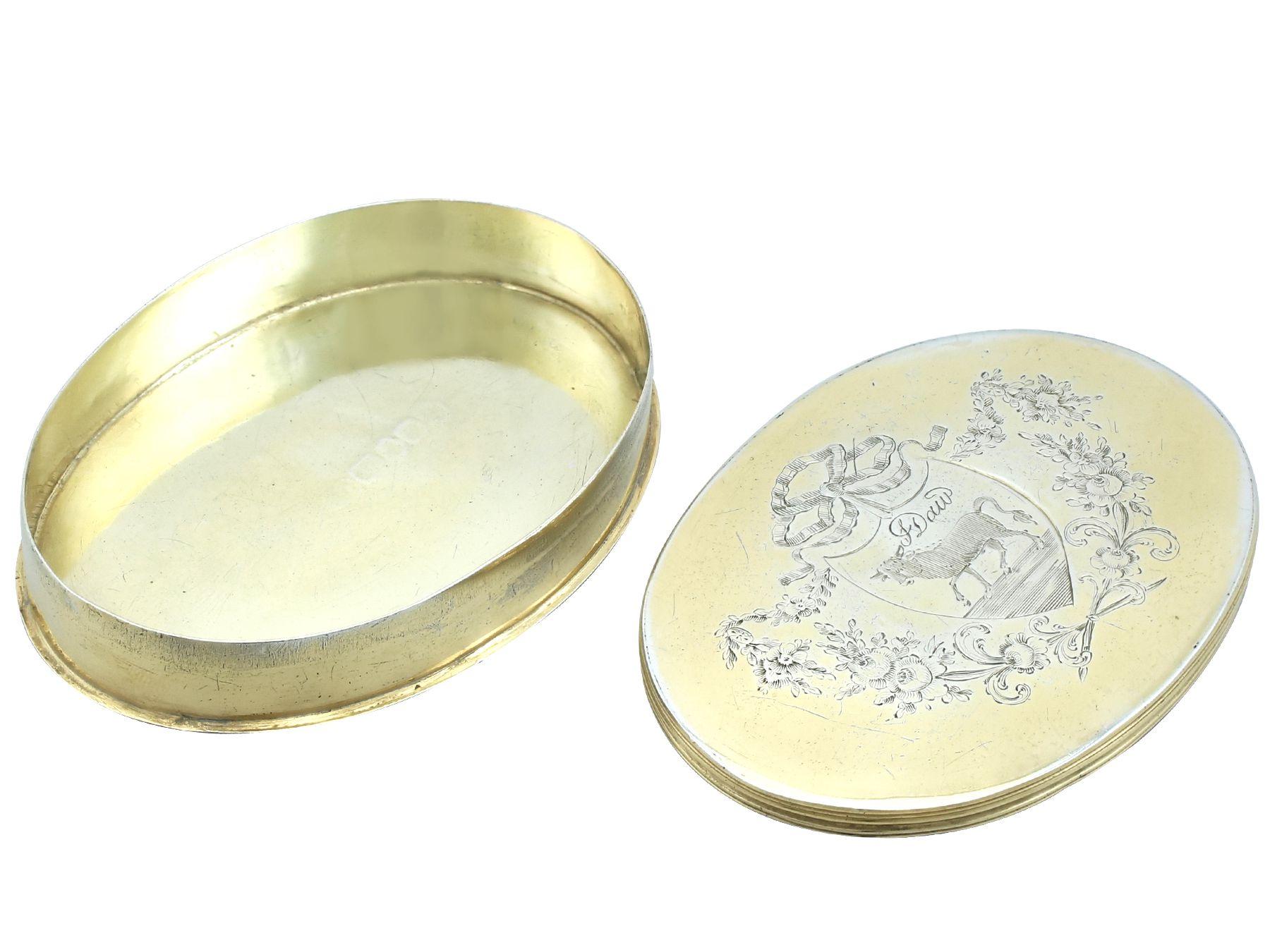 George III Sterling Silver Gilt Tobacco Box For Sale 3
